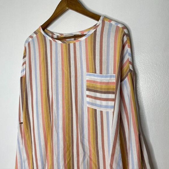 Soft Surrounding Striped Long Sleeve Beach Shirt Size Medium Women’s - Picture 2 of 10